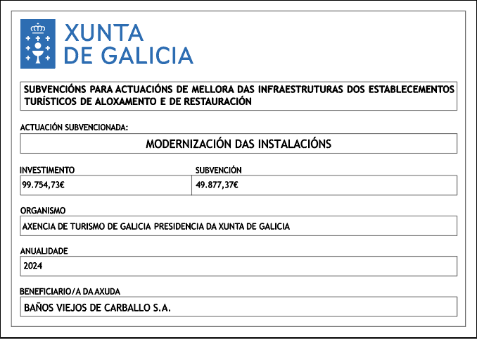Subención Xunta de Galicia